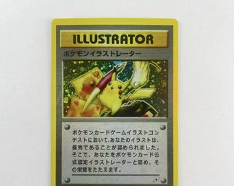 Pikachu Illustrator Japanese Holographic Pokemon Proxy - Handmade Replica