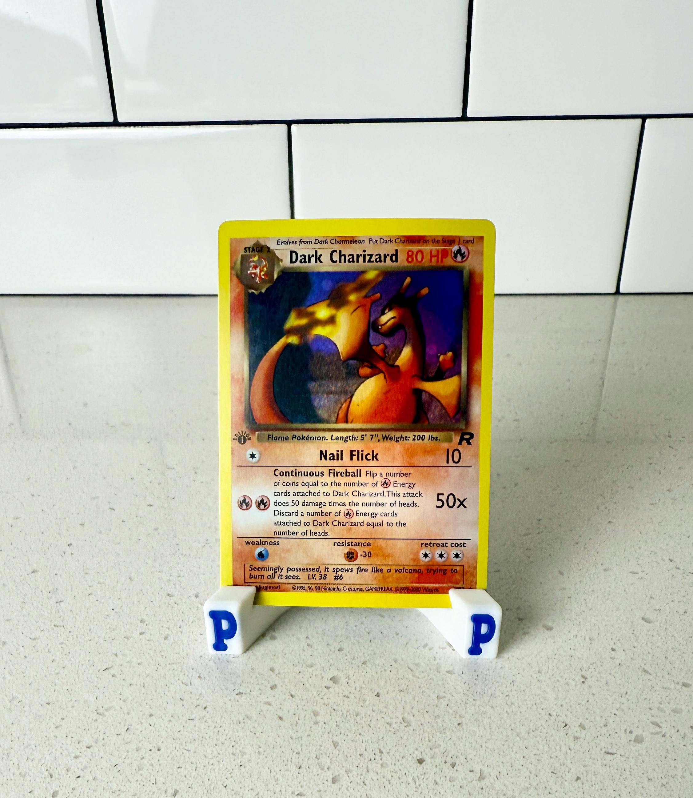 Dark Charizard Team Rocket Holographic Pokemon Proxy - Handmade Replica