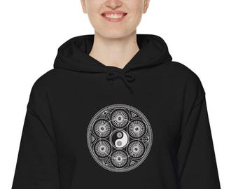 Yin Yang Sacred Geometry Hoodie: Spiritual Unisex Apparel