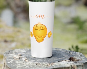 Meditating Emoji Tumbler: Copper Insulated Yoga Gift