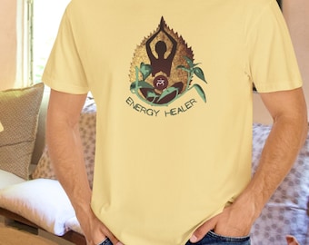 Camiseta Energy Healer Comfort Colors: Presente Boho para Meditação