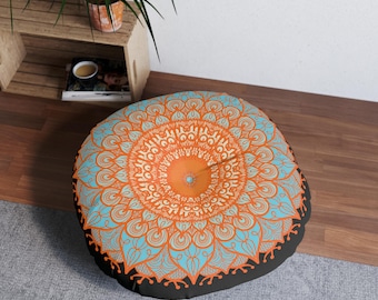 Mandala Tufted Floor Pillow: Meditation Cushion, Yoga Room Decor