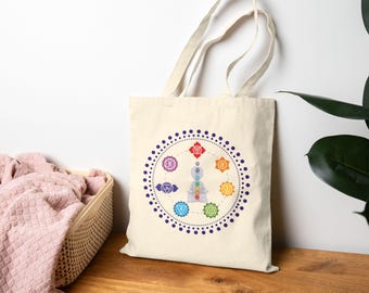 Bolsa de algodón para meditación de chakras: clase de yoga, regalo inspirador