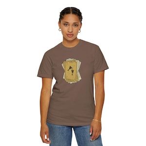 T-shirt unisexe tempérance de carte de tarot, t-shirt couleur confort, cadeau idéal pour les lecteurs de tarot, chemise ondes positives, t-shirt 100 % coton