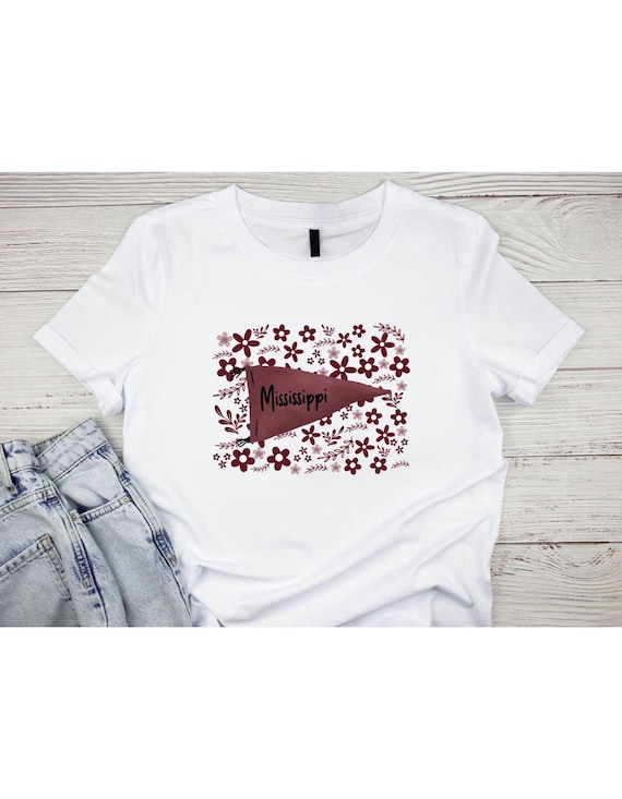 Mississippi State Floral Boho Coquette T-Shirt/Long sleeve t-shirt/Sweatshirt