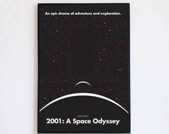 2001: Cartel de película retro Space Odyssey, Stanley Kubrick, decoración de pared, decoración de oficina