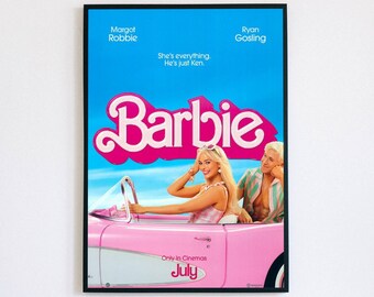 BARBIE movie poster, Margot Robbie, Ryan Gosling, wall decor, office decor