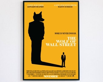 Pôster do filme O Lobo de Wall Street, Leonardo DiCaprio, Jonah Hill, decoração de parede, decoração de escritório