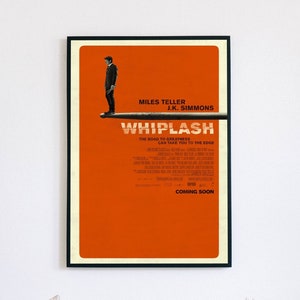 WHIPLASH retro movie poster, Miles Teller, wall decor, office decor, minimalist