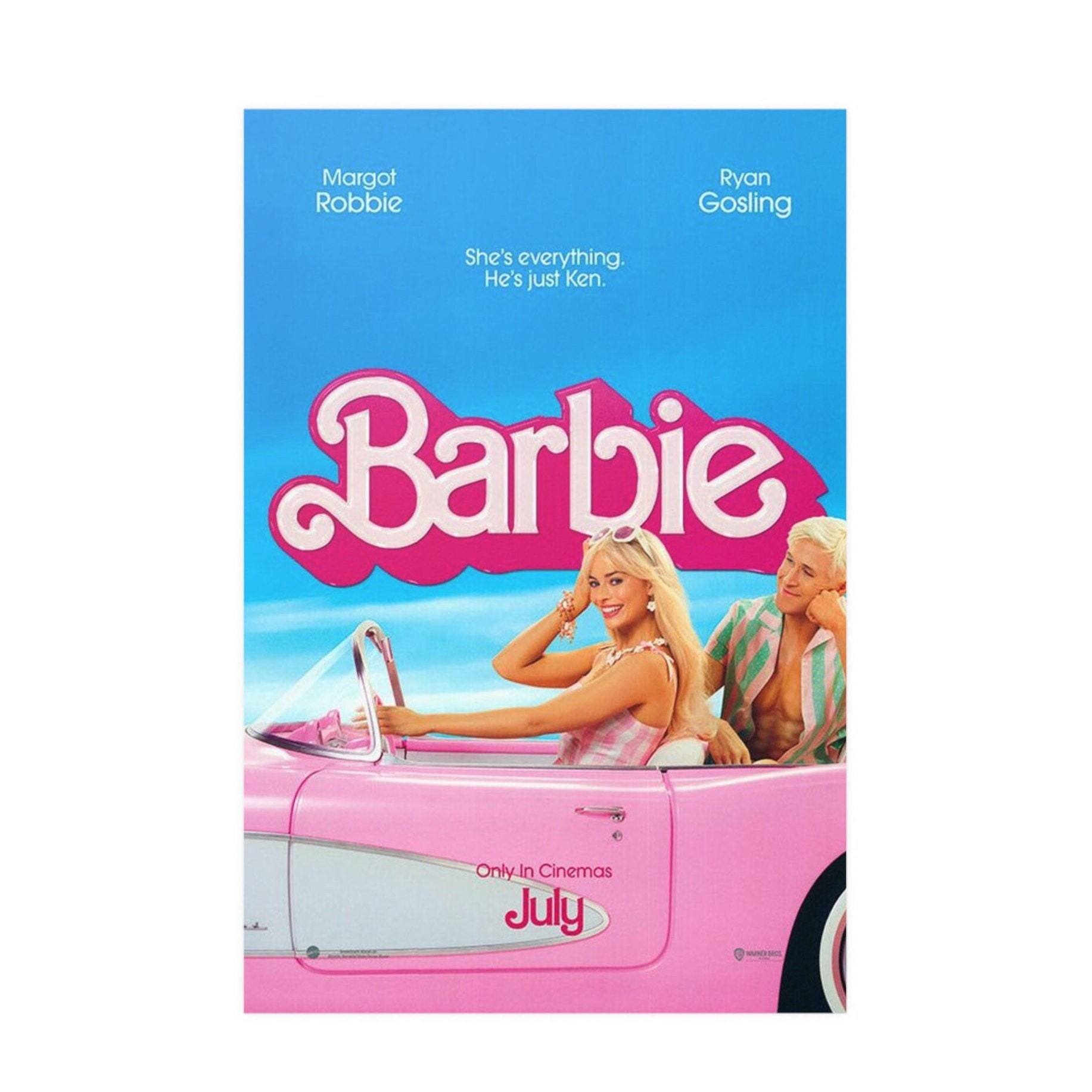 BARBIE Movie Poster Margot Robbie Ryan Gosling Wall Decor Etsy