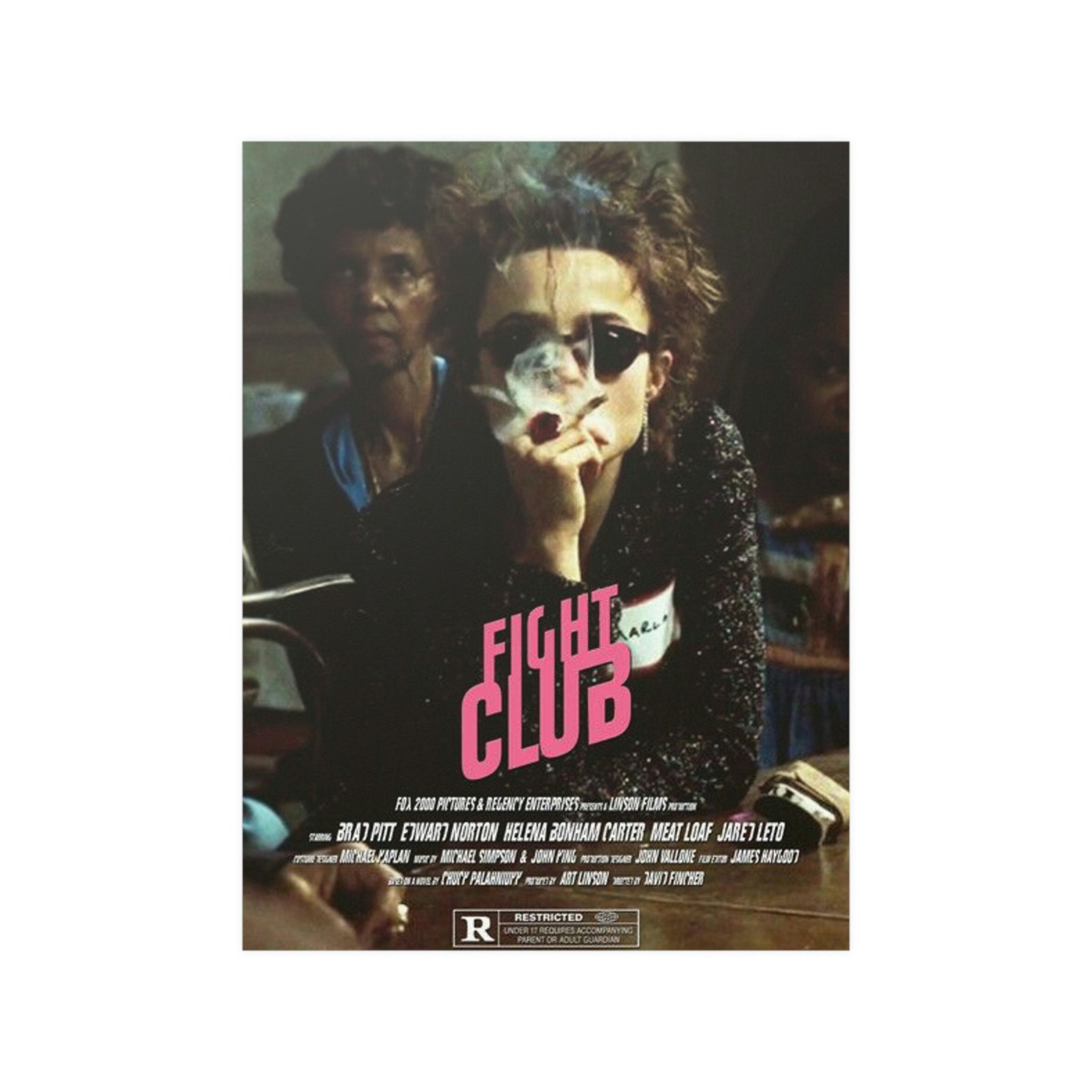 Discover FIGHT CLUB retro movie poster, Helena Botham Carter, wall decor, office decor, No Frame