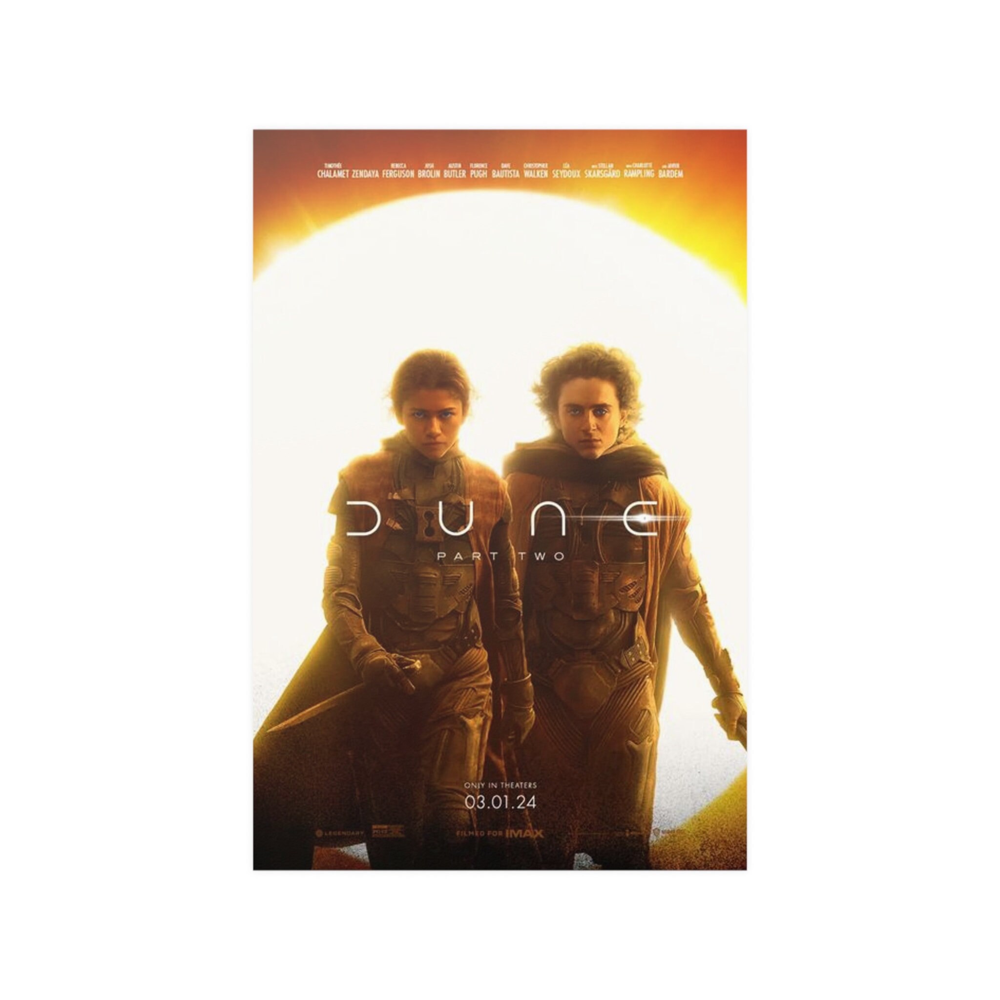 DUNE PART 2 Movie Poster Dune Part Two Movie Poster Timothee DUNE PART 2 Movie Poster Dune Part Two Movie Poster Timothee