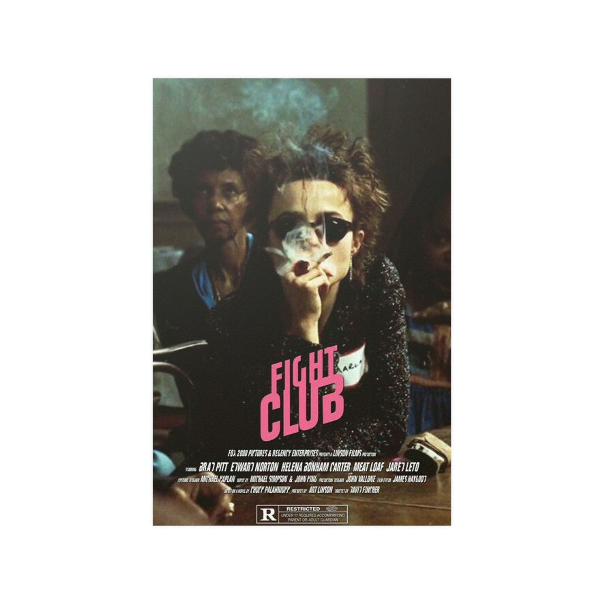 Discover FIGHT CLUB retro movie poster, Helena Botham Carter, wall decor, office decor, No Frame