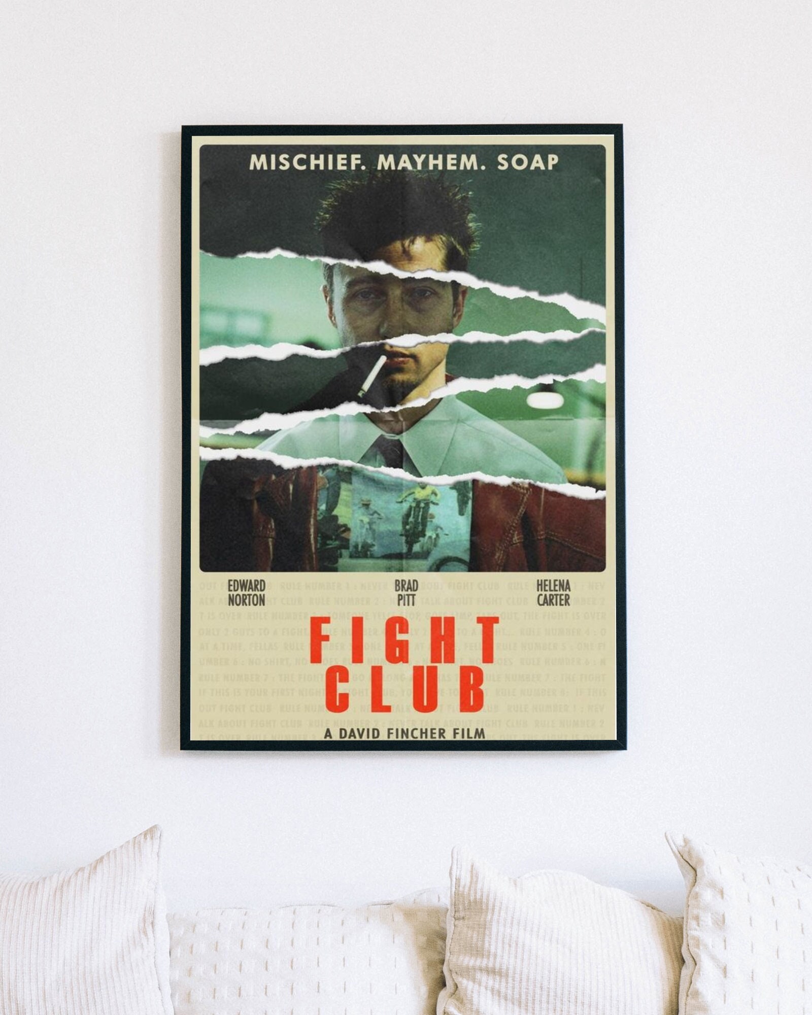 FIGHT CLUB Retro Movie Poster, Wall Decor, Office Decor - Etsy