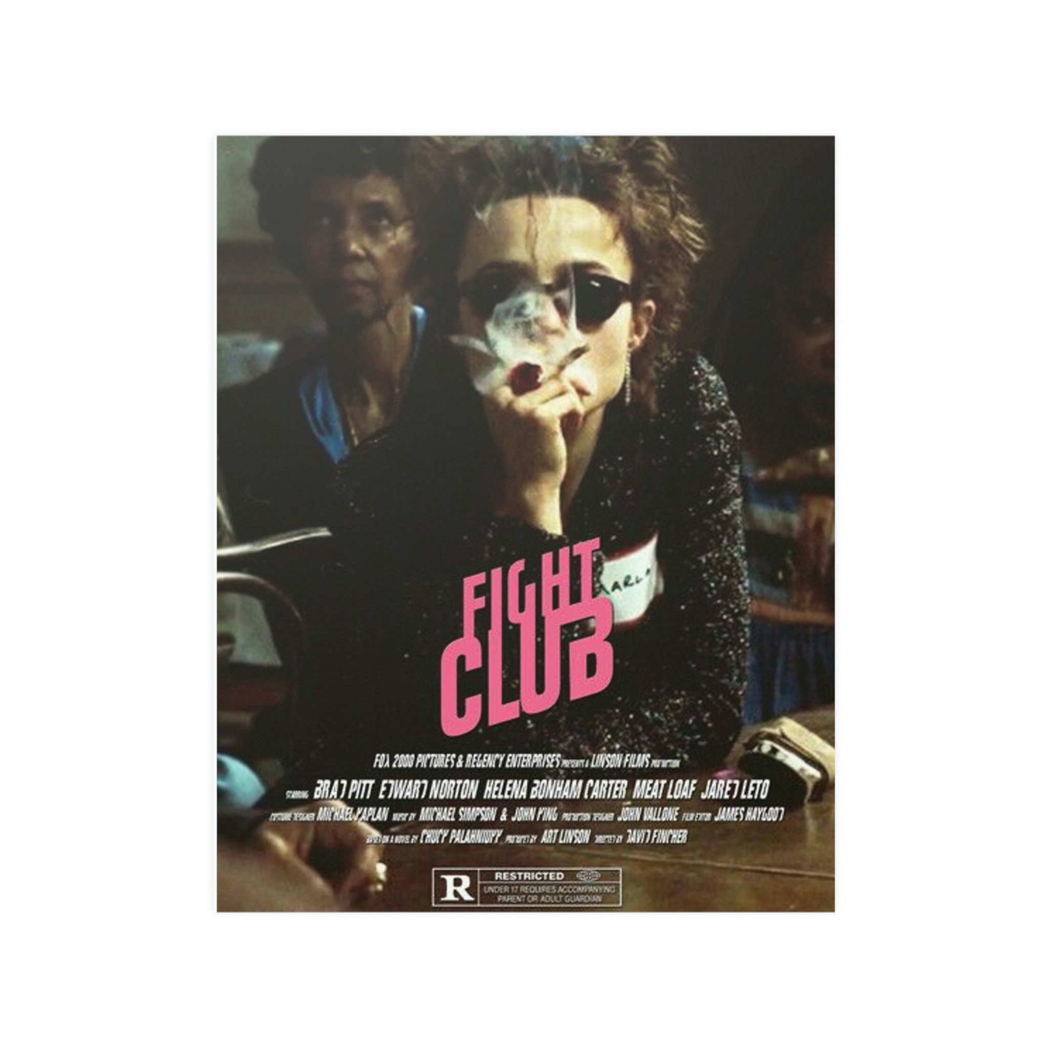 Discover FIGHT CLUB retro movie poster, Helena Botham Carter, wall decor, office decor, No Frame