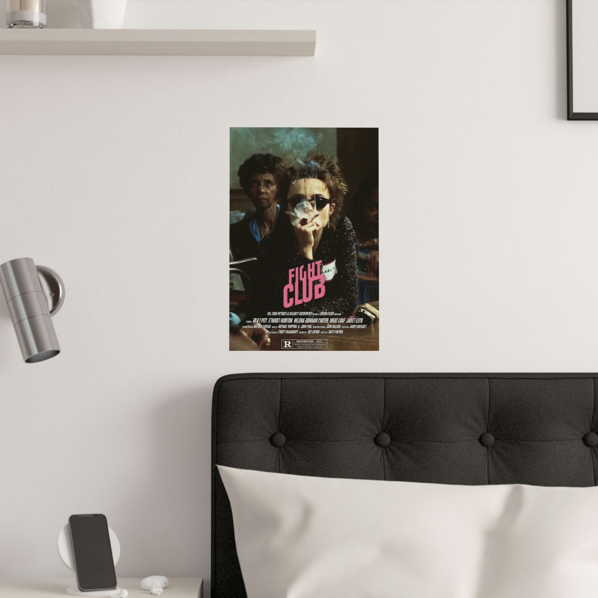 Discover FIGHT CLUB retro movie poster, Helena Botham Carter, wall decor, office decor, No Frame