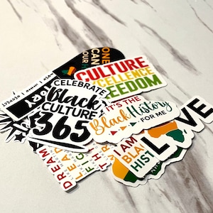 2023 Black History Month Sticker Pack Vinyl | Set of 12 | Glossy Vinyl Stickers