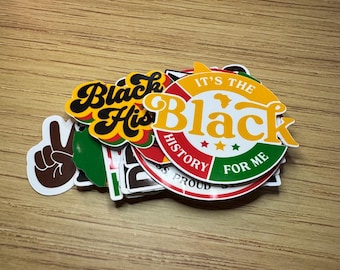 2025 Black History Month Sticker Pack Vinyl | Set of 12 | Glossy Vinyl Stickers