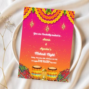 Dholki/Mehndi Invitation Editable Invitation template Invite haldi Sangeet Mehndi
