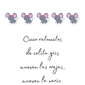 Cinco Ratoncitos Nursery Rhyme Digital Print