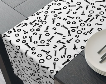 Construction Table Runner Construction Party Decor Construction Decorations for Boys Birthday Decor Construction Screws Table Decor