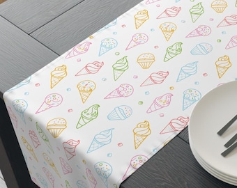 Ice Cream Table Runner Ice Cream Party Decorations Colorful Ice Cream Birthday Decor Dessert Table Decor Pastel Ice Cream Baby Shower Decor