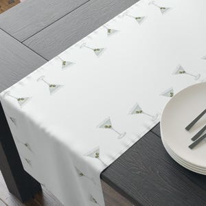 Dirty Martini Table Runner | Elegant Martini Table Runner | Wedding Table Runner | Martini Bachelorette Party Decor | Bridal Table Decor