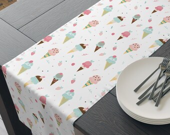 Ice Cream Table Runner for Kids Birthday Table Decorations Ice Cream Birthday Decorations Ice Cream Theme Party Decor Dessert Table Decor
