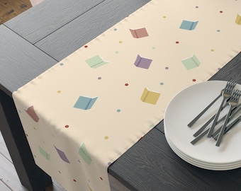 Corredor de mesa de fiesta temática de libros - Corredor de mesa de libros - Decoraciones de clubes de lectura - Corredor de mesa de club de lectura - Decoraciones de baby shower de libros