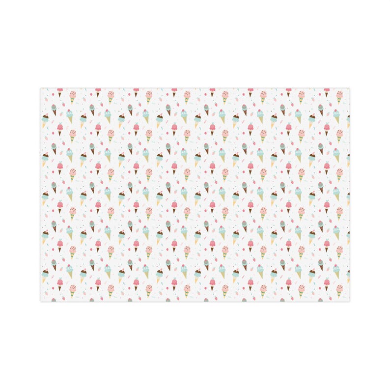 Ice Cream Wrapping Paper Ice Cream Gift Wrap Dessert Theme Wrapping Paper Roll Ice Cream Party Decor Birthday Wrapping Paper zdjęcie 2
