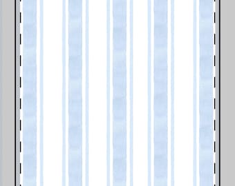 Servilleta de sarga de algodón con rayas de acuarela azul