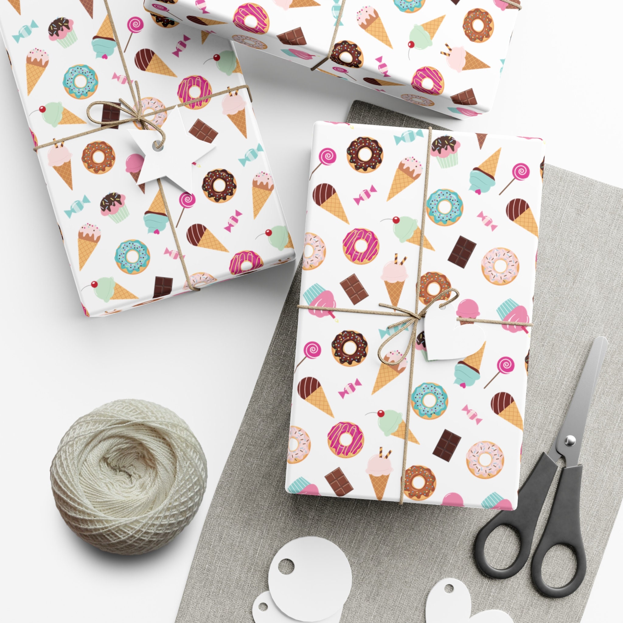 Black dots over cream background Wrapping Paper by marufemia