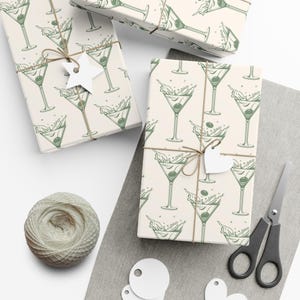 Dirty Martini Wrapping Paper Martini Gift Wrap Martini Themed Bachelorette Decorations Alcohol Gift Wrap Paper Bridal Shower Gift Wrap image 7