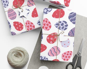 Easter Wrapping Paper for Easter Gift Wrap Easter Party Supplies Kids Wrapping Paper Easter Eggs Gift Wrapping Paper Retro Easter Decor