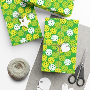 Pickleball Wrapping Paper Pickle Ball Gift Wrap Sports Birthday Wrapping Paper Green Gift Wrap for Father's Day Wrapping Paper Dad Gift Wrap