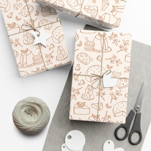 Cheese Wrapping Paper Cheese Themed Gift Wrap Dinner Party Wrapping Paper Unique Gift Wrap Paper Housewarming Gift Wrap Chef Gift Wrap image 5