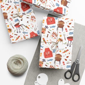 BBQ Cookout Wrapping Paper Grill Gift Wrap Grilling Wrapping Paper Roll for Men Gift Wrap Father's Day Wrapping Paper Dad Gift Wrap Paper