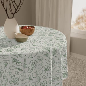 Vegetable Tablecloth Garden Table Linen Farmers Market Vendor Tablecloth Farmhouse Kitchen Decor Tomato Tablecloth Gardener Gift Farmer Gift