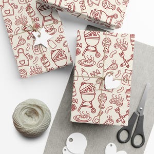 Steak Wrapping Paper BBQ Gift Wrap Meat Lover Gift Wrapping Paper Dad Birthday Gift Wrap Mens Wrapping Paper Grill Master Gift