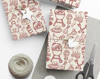 Steak Wrapping Paper BBQ Gift Wrap Meat Lover Gift Wrapping Paper Dad Birthday Gift Wrap Mens Wrapping Paper Grill Master Gift