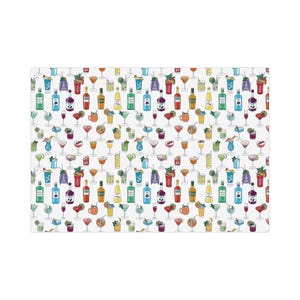 Cocktail Wrapping Paper Alcohol Wrapping Paper Colorful Gift Wrap Bartender Wrapping Paper 21st Birthday Wrapping Paper Rainbow Gift Wrap image 2