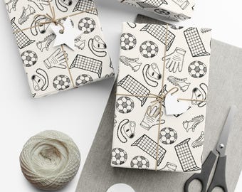 Soccer Wrapping Paper Soccer Gift Wrap Sports Wrapping Paper Goalie Wrapping Paper Soccer Themed Party Decor Fútbol Gift Wrap