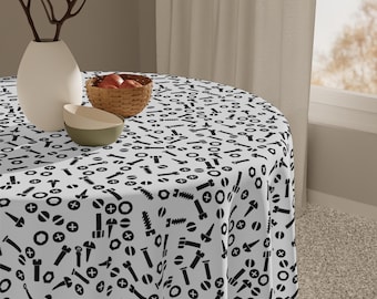 Construction Tablecloth | Construction Themed Party Decor | Construction Table Linen | Trades Decorations