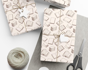 Book Wrapping Paper Books Gift Wrap Reader Wrapping Paper Librarian Gift Wrap Book Club Wrapping Paper Book Lover Birthday Wrapping