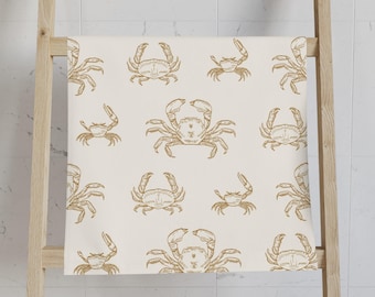 Crab Kitchen Towel Coastal Kitchen Decor Nautical Bathroom Towel Beach House Decor Summer Decor Seafood Hand Towel Chef Gift Fisherman