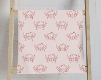 Crab Kitchen Towel Coastal Kitchen Decor Nautical Bathroom Towel Crab Hand Towel Seafood Kitchen Decor Ocean Towel Beach House Decor