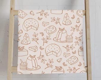 Cheese Kitchen Towel Cheese Themed Hand Towel Charcuterie Party Decor Funny Foodie Gift for Host Housewarming Gift Rustic Kitchen Decor