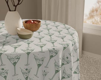 Martini Tablecloth Dirty Martini Table Decor Elegant Cocktail Party Table Cover for Bachelorette, Bridal Shower, Wedding, or Girls Night