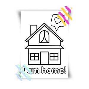 New Home Coloring Sheet-Adult and Child- Welcome Home-Open House Coloring-Realtor