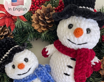 Snowman Pattern Crochet pattern PDF pattern in English Crochet snowman Christmas pattern New year